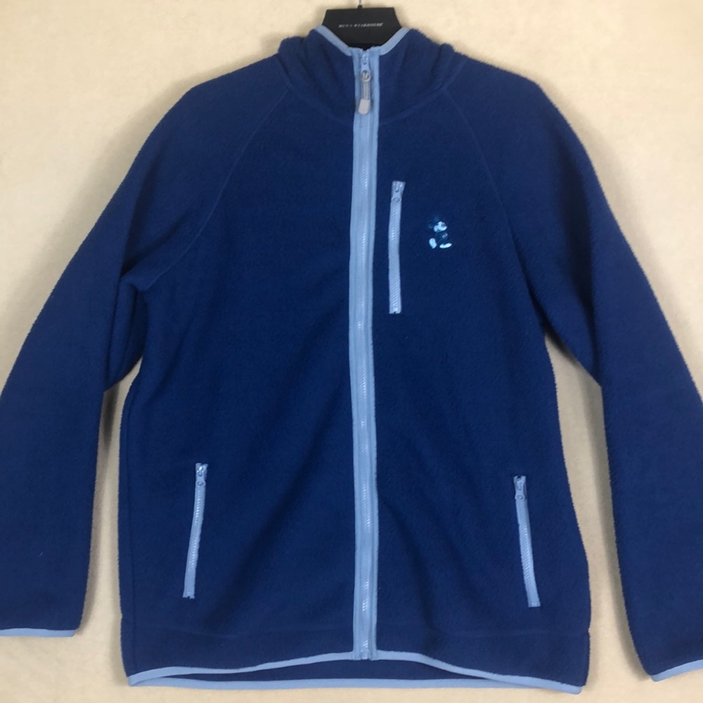 Blue Fleece Disney Japan Turtle Neck Sherpa / Jacket w Zipper Pocket size Mens L